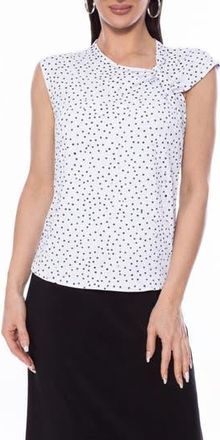 Isaac Mizrahi New York Knot Neck Sleeveless Top in White Black at Nordstrom Rack, Size X-Large