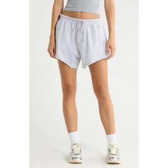 Free People FP Movement Knockout Drawstring Shorts in White Heather Grey at Nordstrom, Size X-Large
