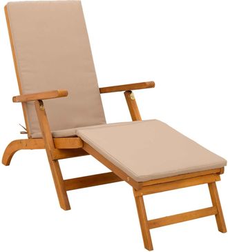 vidaXL Recliner Y Tumbona Plegable Madera De Acacia S&oacute;lida Vidaxl