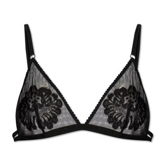 Dolce & Gabbana Floral-Embroidered Mesh BH - Dames - BHs - Zwart - L - Ondergoed
