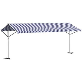 vidaXL Toldo De Pie Tela Y Acero Azul Y Blanco 600x300 Cm Vidaxl