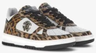 Roberto Cavalli Jaguar Print Mirror Snake Sneakers, Brand Size 40 ( US Size 10 )
