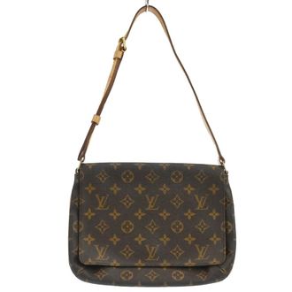 Louis Vuitton Musette Tango Monogram Canvas Brown Canvas Handbag (Pre-Owned)