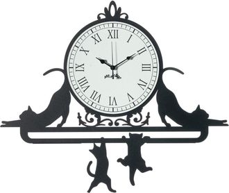 Arti & Mestieri Reloj de pared de hierro negro 62x52 cm