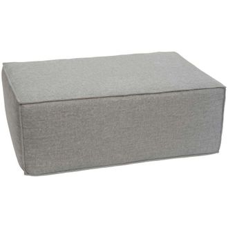 Hhg [NON UTILIZZATO] Ottomano pouf per divani HHG-399, poggiapiedi, chaise longue, stoffa/tessuto 300 g/m&sup2; 38x97x70 cm, grigio chiaro