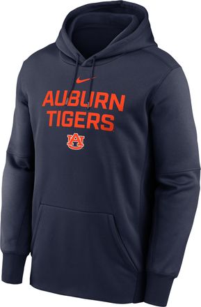 Nike Mens Auburn Team Stacked Mens Nike Therma College Pullover Hoodie in Blue | NKAQ41SAUN-DQE