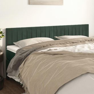 vidaXL Cabeceros 2 Unidades De Terciopelo Verde Oscuro 80x5x78/88 Cm Vidaxl