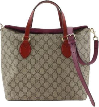 Gucci Pre-owned GG Supreme Canvas 2way Bag - - Pre-owned - Donna - Marrone - ONE SIZE