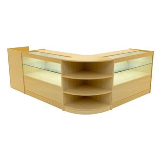 MonsterShop Eclipse LED Shop Counter Set LM60, TB60 & 2 x C1200 - Maple in Beige