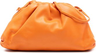 Bottega Veneta Pre-owned Womens Lambskin The Mini Pouch Crossbody - Orange Leather - One Size