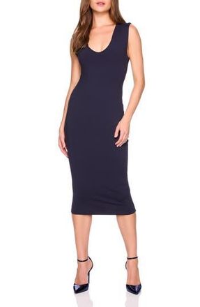 Susana Monaco Double V-Neck Jersey Midi Dress in Midnight at Nordstrom Rack, Size X-Large