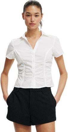 Cotton On Womens Maya Rouched Shirt in White at Nordstrom, Size 10