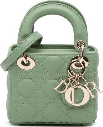 Dior Pre-owned Womens Lady Top Handle Bag - Sage Green Leather - One Size