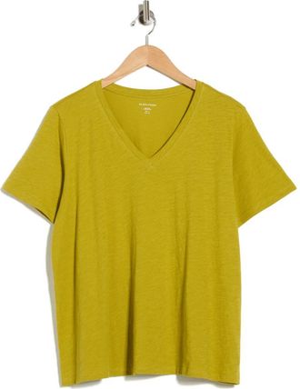 Eileen Fisher Easy V-Neck Organic Cotton T-Shirt in Golden Pear at Nordstrom Rack, Size Medium