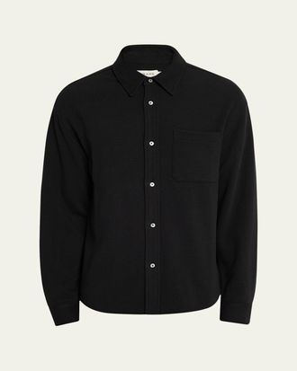 Frame Denim Mens Cotton Waffle Texture Button-Down Shirt