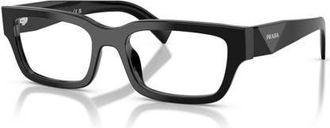 Prada 55mm Rectangle optical glasses in Black at Nordstrom