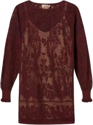 Twinset Vestido corto de punto jacquard 262Tf 3030 - Dresses - Mujer - Rojo - S