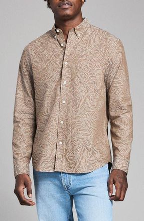 Billy Reid M&eacute;lange Heron Swarm Button-Down Shirt in Khaki Multi at Nordstrom, Size Xx-Large