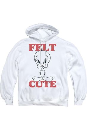 Gildan Looney Tunes Felt Cute Adult Pull Over Hoodie / Hooded Sweatshirt