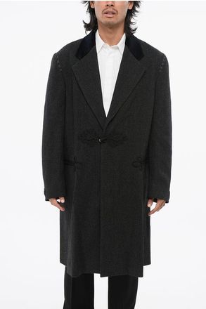 Maison Margiela MM1 Wool Maxi Coat with Frog Closure size 46