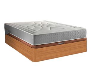BeZen Pack canap&eacute; de madera cerezo + colch&oacute;n viscoel&aacute;stico - 150x190