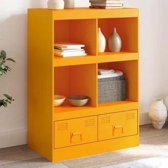 vidaXL Aparador De Acero Amarillo Mostaza 67x39x95 Cm Vidaxl