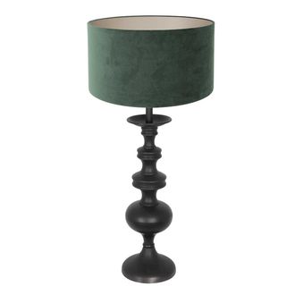 Steinhauer Anne Lighting - L&aacute;mpara De Mesa - Lyons - Negro - Madera Velours