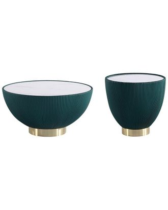 Manhattan Comfort Modern Upholstered Anderson Coffee Table & Anderson 2 End Table