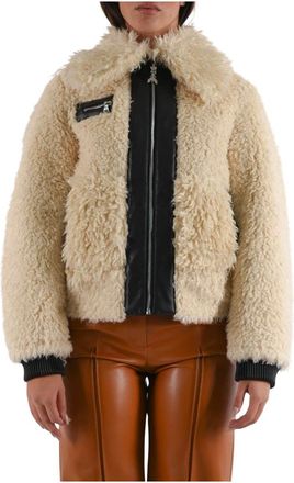 Patrizia Pepe Patrizia Pepe, Faux Fur & Shearling Jackets, female, Beige, Size: 2XS Reversible Cropped Jacket