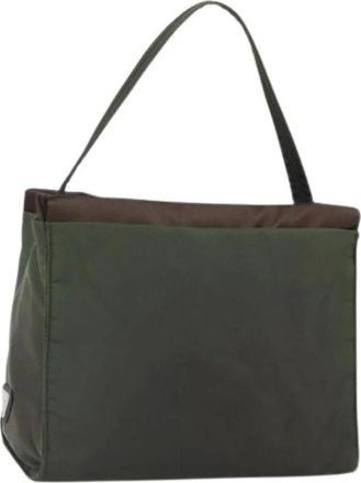 Prada Pre-owned Handbags, female, Green, Size: ONE SIZE Pre-owned Vintage Nylon Handbag