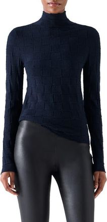 Akris 3D Dice Virgin Wool Turtleneck Sweater in Navy at Nordstrom, Size 14