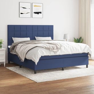 vidaXL Vidaxl - Cama Box Spring Con Colch&oacute;n Tela Azul 160x200 Cm