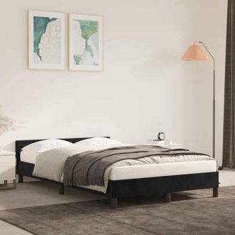 vidaXL Giroletto senza Materasso Nero 120x200 cm Velluto vidaXL