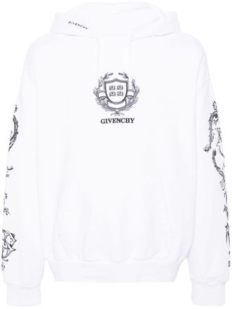 Givenchy logo-embroidered cotton hoodie - White