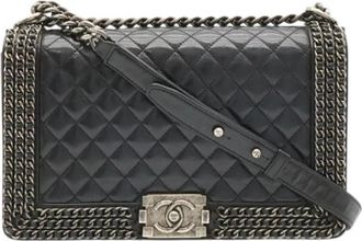 Chanel Pre-owned Boy Leather Shoulder Bag - Dames - Vintage Schoudertas - Zwart - ONE Size - Leer - Vintage