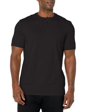 Oakley Mens Relax Henley Tee 2.0 Button Down Shirt, Blackout, XL