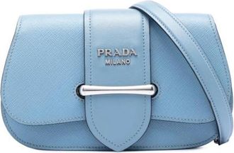 Prada Pre-owned Mini Saffiano Sidonie Crossbody - Dames - Vintage Schoudertas - Blauw - ONE Size - Leer - Vintage