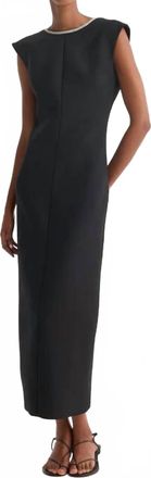 R&oacute;he Open Back Appliqu&eacute; Maxi Dress In Black