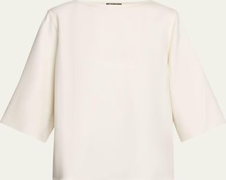 Loro Piana Royal Lightness 3/4-Sleeve Blouse