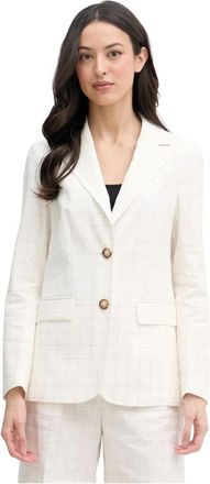 Benetton Gestreepte Blazer - Dames - Blazers - Beige - XL - Katoen - Jassen