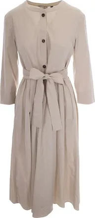 Max Mara Midi Dresses, female, Gray, Size: XS Smmgiorno Cotton Poplin Dress