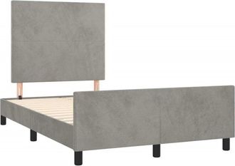 vidaXL Vidaxl - Estructura De Cama Sin Colch&oacute;n Terciopelo Gris Claro 120x190 Cm