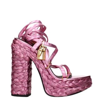Tom Ford Roze Leer Dames S Sandalen