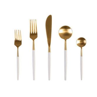 Be Home White and Gold Flatware Set at Nordstrom
