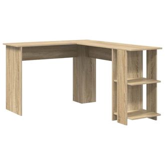 Berkfield Home Corner Desk with Storage Sonoma Oak 140x113, 5x75cm in Light Brown | Size: 5x75 cm