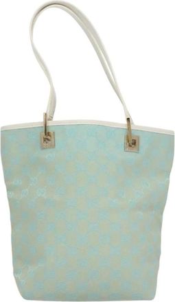 Gucci Pre-owned Tote Bags, female, Blue, Size: ONE SIZE Pre-owned Vintage Jacquard Tote Bag