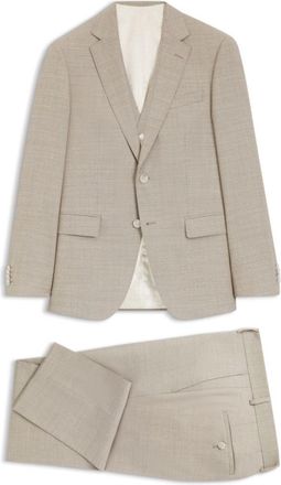 BOSS Three-piece slim-fit suit in patterned stretch wool