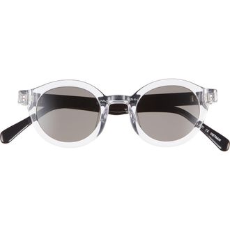 Eyebobs TV Party 41mm Polarized Round Sunglasses in Crystal Clear /Black /Grey at Nordstrom