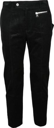 Balmain Pantalone in Velluto - Heren - Slim Fit Broeken - Zwart - M - Katoen - Broeken