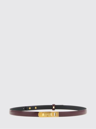 Alberta Ferretti Smooth Leather Belt with Keeper Loop and Interlocking Clasp
